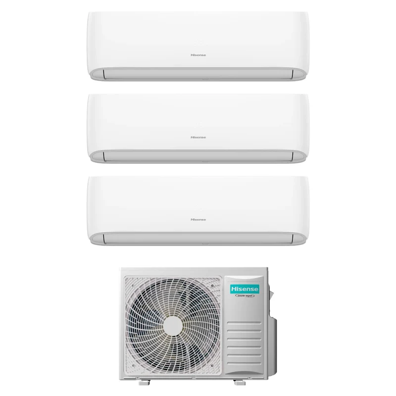 Condizionatore Climatizzatore Hisense Trial Split Inverter Hi-Comfort 9000+9000+9000 BTU con 3AMW62U4RJC WiFi Integrato 9+9+9