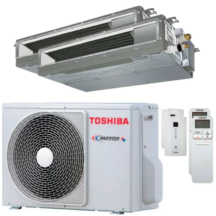 Condizionatore Climatizzatore Toshiba Dual Split Inverter Canalizzato U2 10000+10000 Con RAS-2M14G3AVG-E R-32 Wi-Fi Optional Comando Infrarossi Incluso