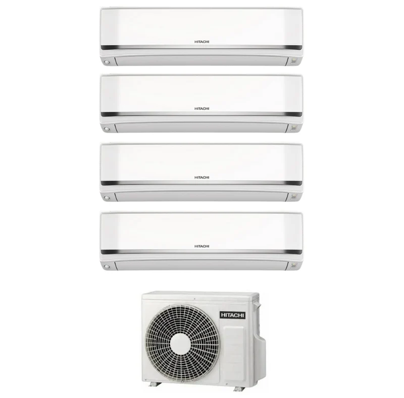 Condizionatore Climatizzatore Hitachi Quadri Split Inverter AirHome 800 9000+9000+9000+18000 BTU Con RAM-G85N5HA(B)E Wi-Fi Integrato 9+9+9+18