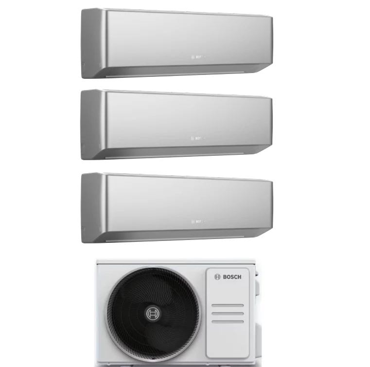 Condizionatore Climatizzatore Junkers Bosch Trial Split Inverter R-32 Serie Climate 7000i Silver 7000+7000+7000 BTU Con 5000M 62/3 E Wi-Fi Integrato 7+7+7