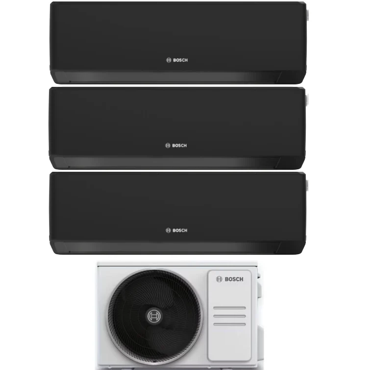 Condizionatore Climatizzatore Junkers Bosch Trial Split Inverter R-32 Serie Climate 7000i Black 7000+7000+7000 BTU Con 5000M 62/3 E Wi-Fi Integrato 7+7+7