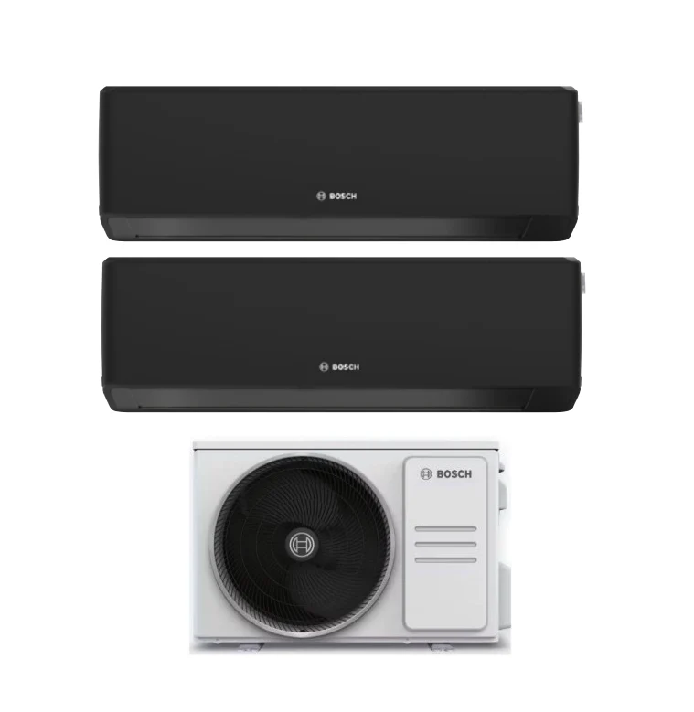 Condizionatore Climatizzatore Junkers Bosch Dual Split Inverter R-32 Serie Climate 7000i Black 9000+12000 BTU Con 5000M 53/2 E Wi-Fi Integrato 9+12