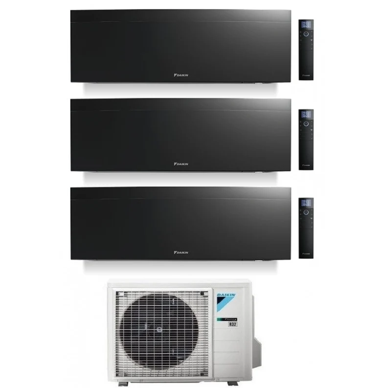 Condizionatore Climatizzatore Trial Daikin inverter Emura III Black Wi-Fi R-32 Bluevolution 9000+9000+9000 BTU 3MXM52A