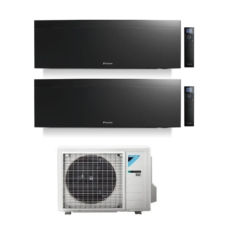 Condizionatore Climatizzatore Dual Daikin inverter Emura III Black Wi-Fi R-32 Bluevolution 12000+18000 BTU 2MXM50A(9)