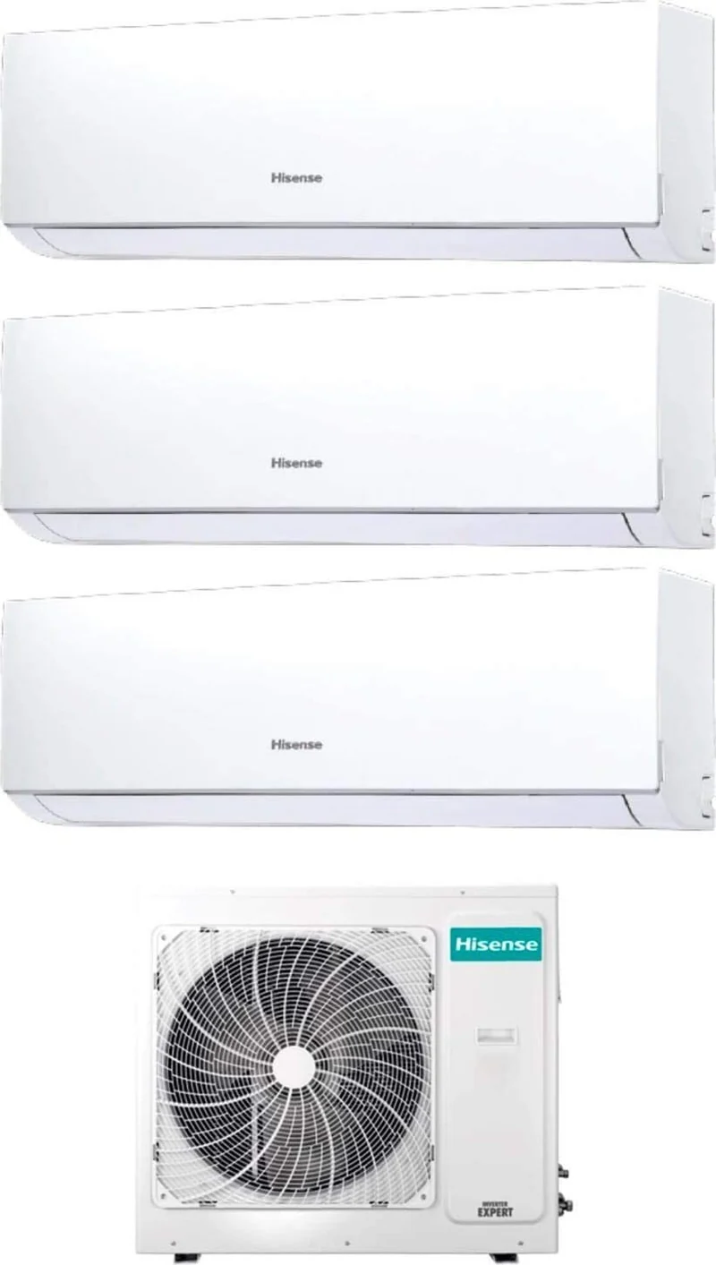 Condizionatore Climatizzatore Hisense Trial Split Inverter R-32 Serie Ecosense 9000+9000+9000 Con 3AMW52U4RJA Wi-Fi Integrato