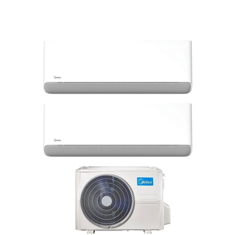 Condizionatore Climatizzatore Midea Dual Split Inverter Breezeless E R32 Wi-Fi 9000+12000 Con M2OH-14HFN8-Q