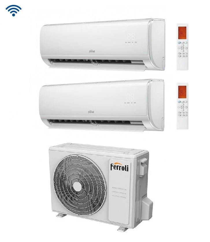 Condizionatore Climatizzatore Ferroli Dual Split Inverter Giada M 9000+18000 BTU Con 21-3 Wi-Fi Integrato Alexa e Google HOME