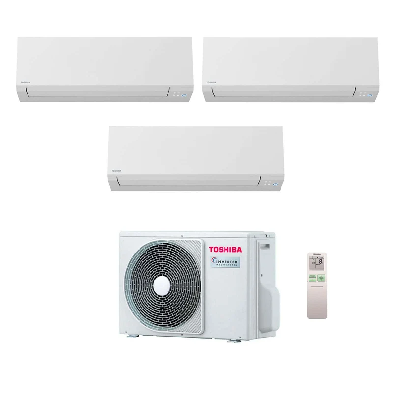 Condizionatore Climatizzatore Toshiba Trial Split Inverter Shorai Edge White Wi-Fi 10000+13000+16000 BTU Con RAS-3M26G3AVG-E