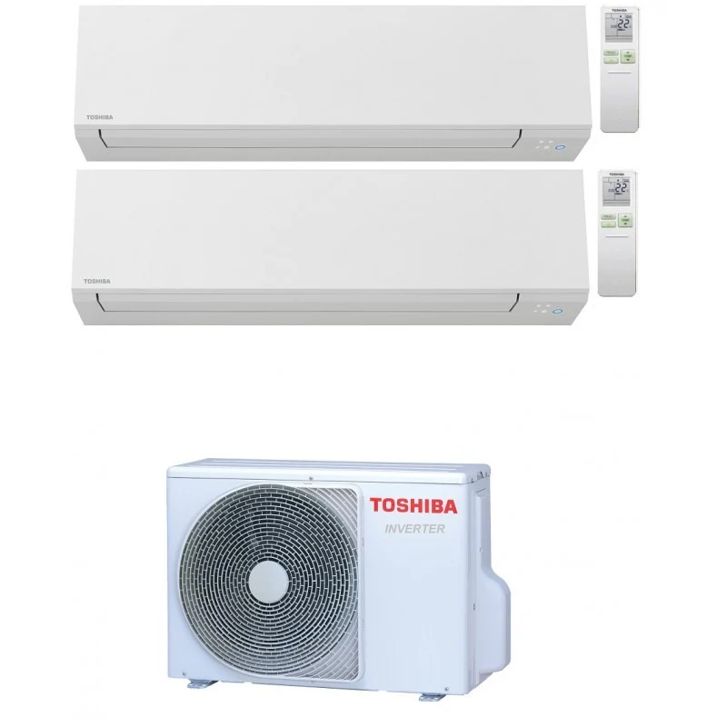 Condizionatore Climatizzatore Toshiba Dual Split Inverter Shorai Edge White Wi-Fi 7000+13000 BTU Con RAS-2M14G3AVG-E