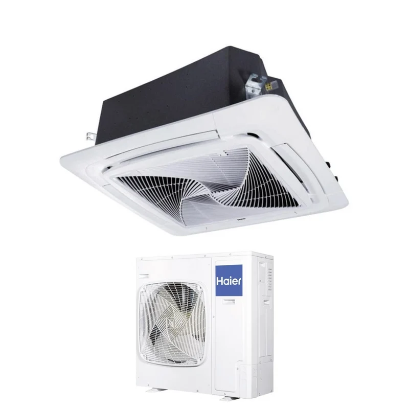 Condizionatore Climatizzatore Haier Cassetta 90x90 Round Flow R-32 48000 BTU ABH140K1ERG(H) Monofase Con Telecomando E Pannello