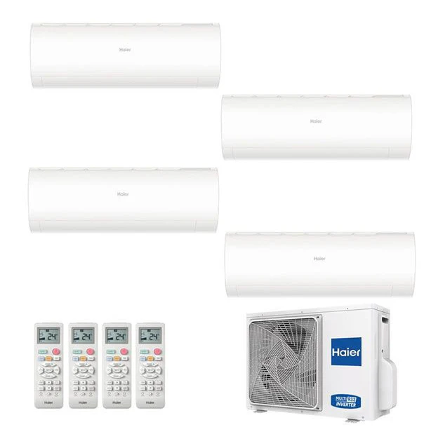 Condizionatore Climatizzatore Haier Quadri Split R-32 Serie Pearl 9000+9000+9000+12000 BTU Con 4U75S2SR5FA Wi-Fi Incluso