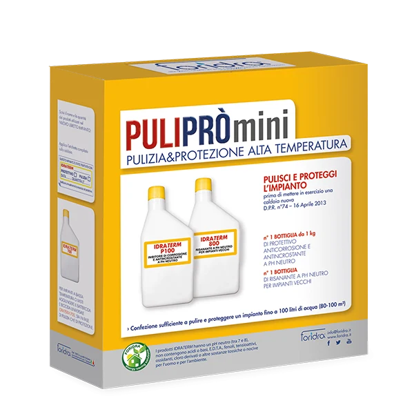 PULIPRO' MINI confezione che contiene Idraterm 800 e Idraterm P100