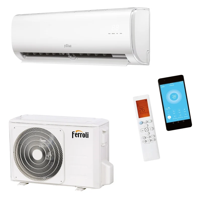 Condizionatore Climatizzatore Ferroli Monosplit Inverter R-32 Serie Ambra S 9000 BTU Wi-Fi Integrato