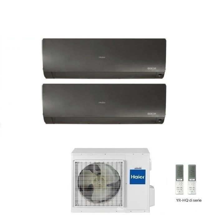 Condizionatore Climatizzatore Haier Dual Split Inverter Flexis Plus Black R-32 15000+15000 Con 2U50S2SM1FA-3 Wi-Fi Integrato
