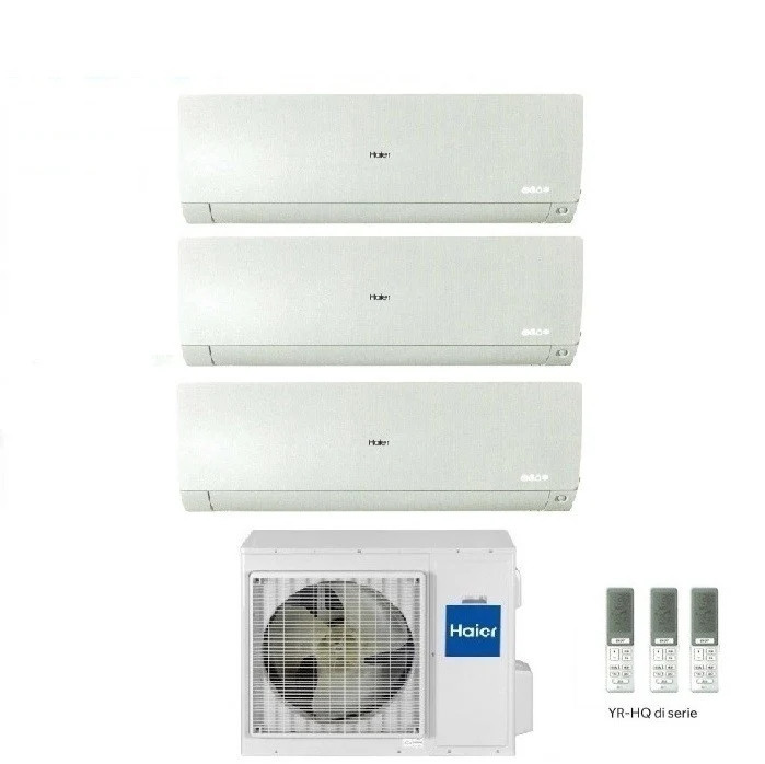Condizionatore Climatizzatore Haier Trial Split Inverter Flexis Plus White R-32 9000+9000+15000 Con 3U70S2SR5FA Wi-Fi Integrato