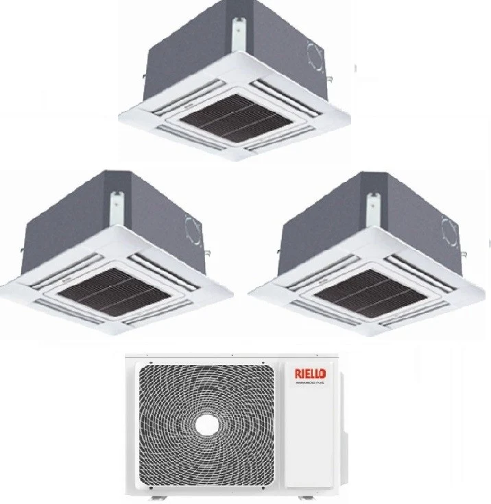 Condizionatore Climatizzatore Riello Trial Split a Cassetta SET AMK P R-32 9000+9000+9000 BTU Con MULTI 355 PI