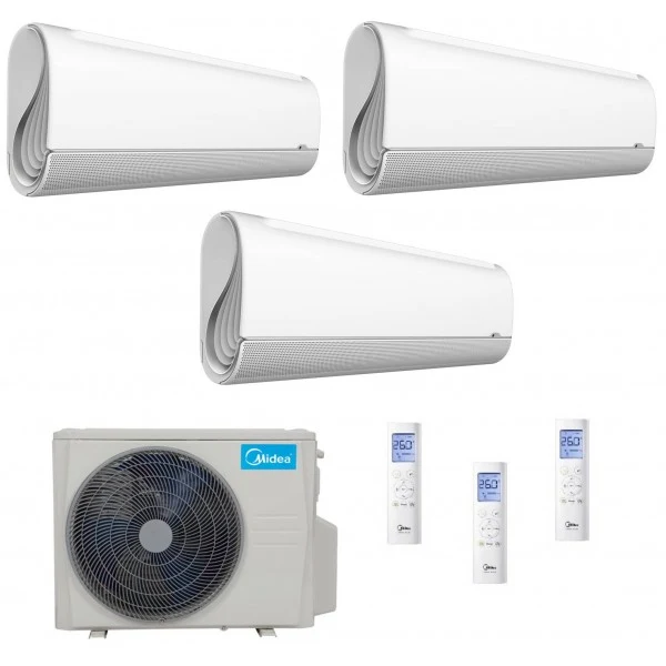 Condizionatore Climatizzatore Midea Trial Split Inverter Breezeless+ R32 Wi-Fi 9000+9000+9000 Con M3OG-21HFN8-Q