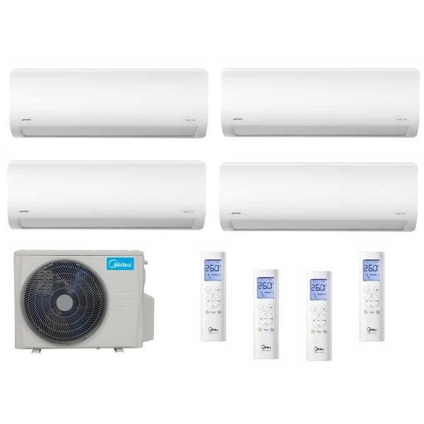 Condizionatore Climatizzatore Midea Quadri Split Inverter R-32 Wi-Fi Xtreme Pro 9000+9000+9000+9000 BTU Con M4OE-28HFN8-Q