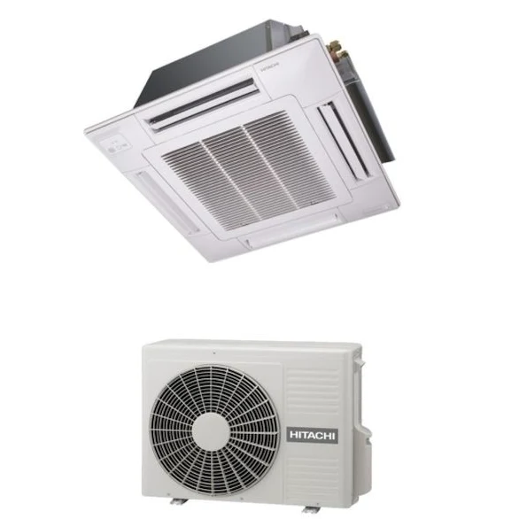Condizionatore Climatizzatore Hitachi Monosplit Cassetta a 4 Vie R32 21000 BTU RAI-60RPE Wi-Fi Optional + Comando a Parete
