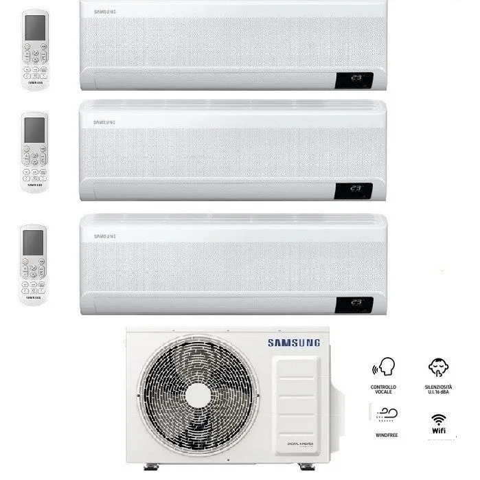 Condizionatore Climatizzatore Samsung Trial Split Inverter Windfree Avant R-32 Wi-Fi 9000+9000+9000 BTU Con AJ052TXJ3KG/EU 9+9+9