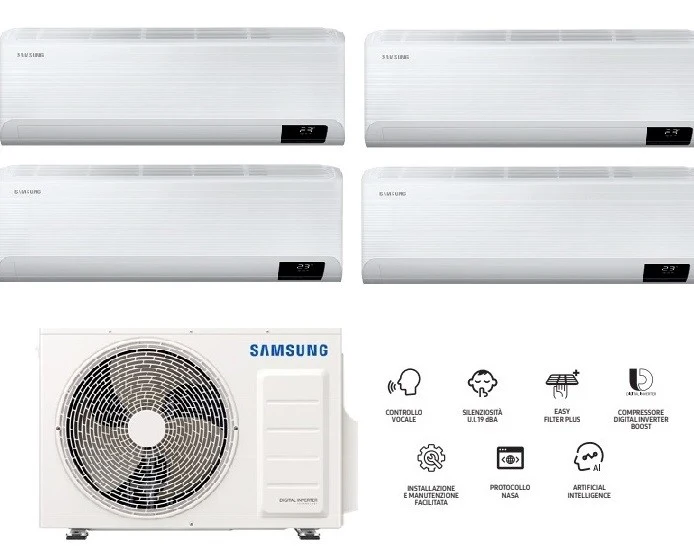 Condizionatore Climatizzatore Samsung Quadri Split Inverter Cebu Wi-Fi R-32 9000+9000+9000+12000 BTU Con AJ080TXJ4KG/EU