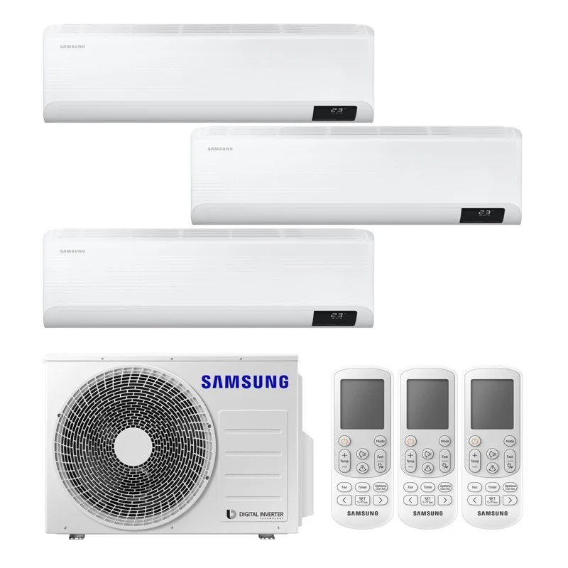 Condizionatore Climatizzatore Samsung Trial Split Inverter Cebu Wi-Fi R-32 7000+9000+12000 BTU Con AJ052TXJ3KG/EU