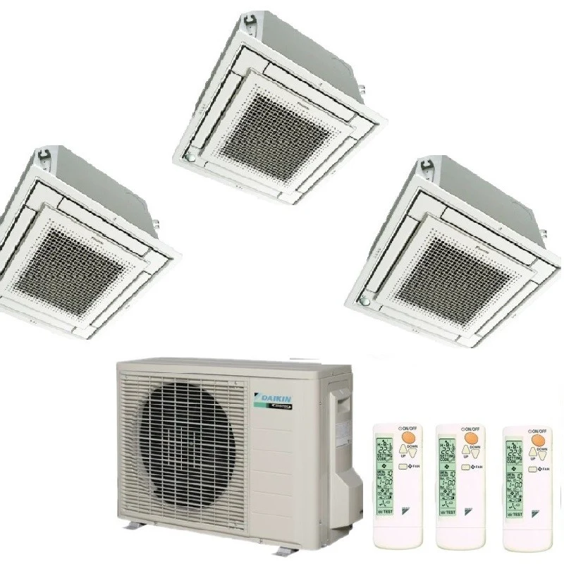 Condizionatore Climatizzatore Daikin Trial Split a Cassetta FFA-A R-32 9000+12000+12000 BTU Con 3MXM68M Comando a Filo + Griglia