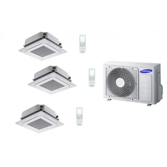 Condizionatore Climatizzatore Samsung Trial Split a Cassetta 4 Vie Windfree R-32 9000+9000+12000 BTU Con AJ052RCJ3EG/EU