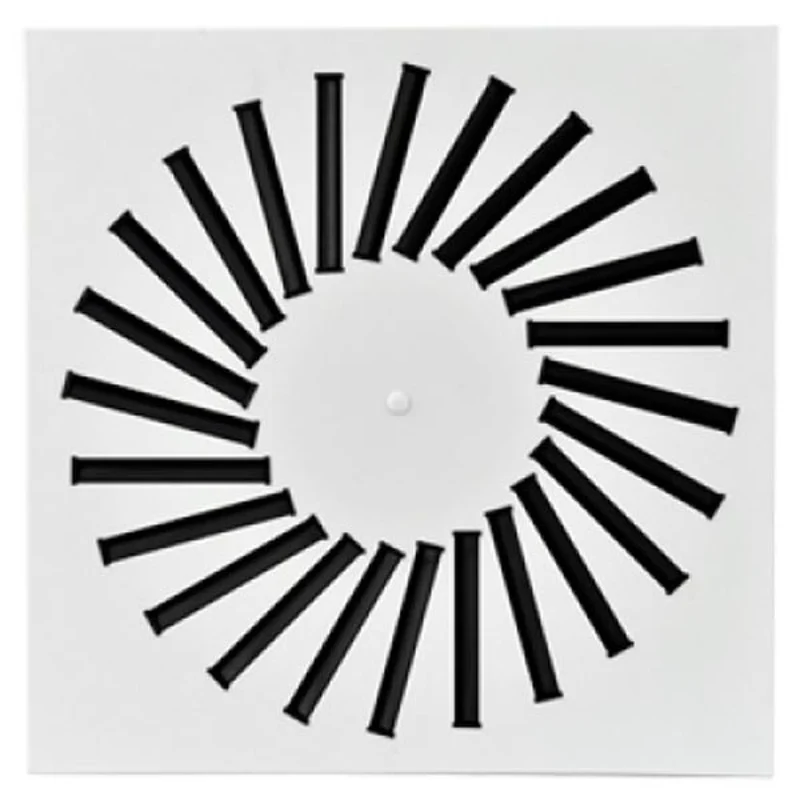 Diffusore ad alta induzione 596x596 a 24 feritoie Alluminio Bianco RAL9010