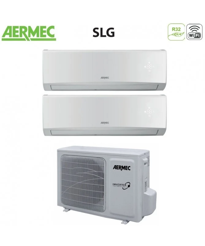 Condizionatore Climatizzatore Aermec Dual Split Inverter R-32 Modello SLG 9000+12000 Con MLG520 Wi-Fi Optional