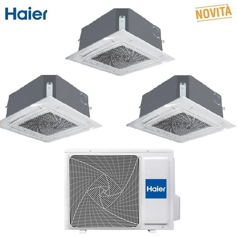 Condizionatore Climatizzatore Haier Trial Split Cassetta 620 R-32 9000+9000+9000 BTU Con 3U55S2SR5FA WI-FI Optional