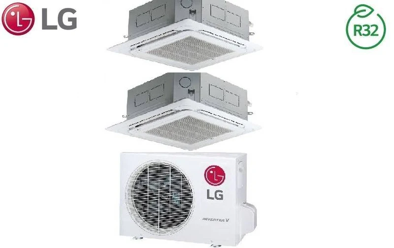 Condizionatore Climatizzatore LG Inverter Dual Split a Cassetta R-32 9000+12000 Con MU2R17 U13