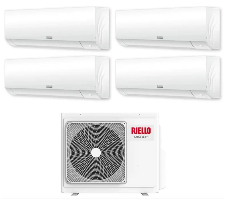 Condizionatore Climatizzatore Riello Quadri Split Aaria Plus I R-32 12000+12000+12000+12000 Btu Con U.Esterna 485 PI Wi-Fi Integrato