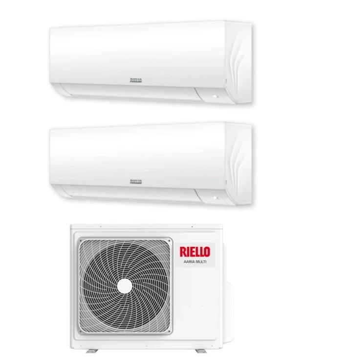 Condizionatore Climatizzatore Riello Dual Split Aaria Plus I R-32 12000+12000 Btu Con U. Esterna 250 PI Wi-Fi Integrato