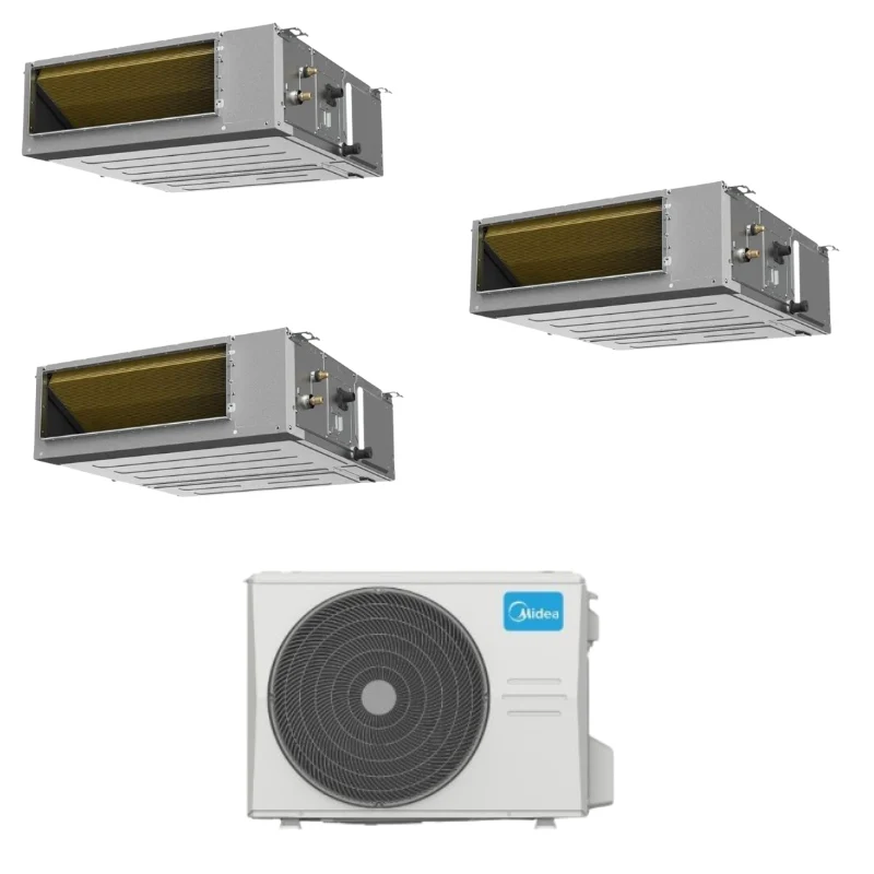 Condizionatore Climatizzatore Midea Trial Split Inverter Canalizzabile R-32 9000+9000+9000 Con M3OA-27HFN8-Q Wi-Fi Integrato