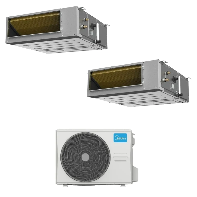 Condizionatore Climatizzatore Midea Dual Split Inverter Canalizzabile R-32 12000+12000 Con M2OE-18HFN8-Q Wi-Fi Integrato