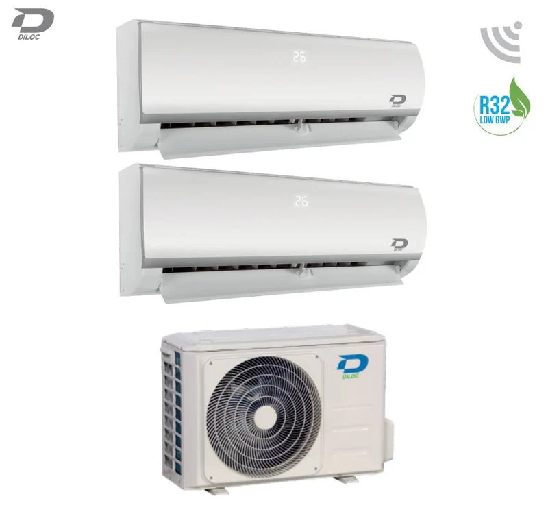 Condizionatore Climatizzatore Diloc Dual Split Inverter Frozen R-32 12000+12000 Btu Con FROZEN240 Wi-Fi Optional