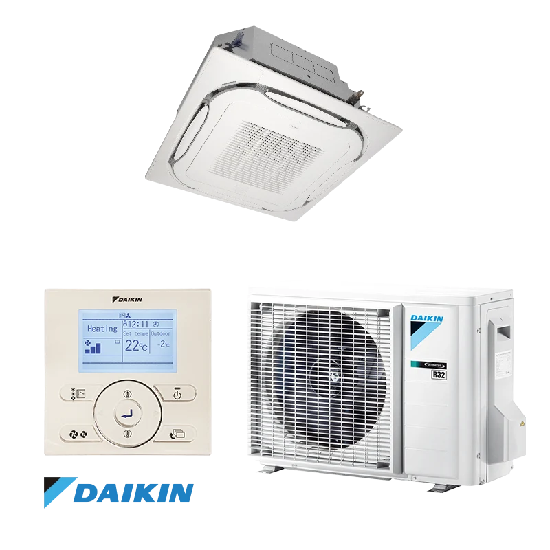 Condizionatore Climatizzatore Daikin Bluevolution R-32 a Cassetta Round Flow Mini Sky FCAG35B 12000 BTU Wi-Fi Optional - Con Comando a Filo e Griglia