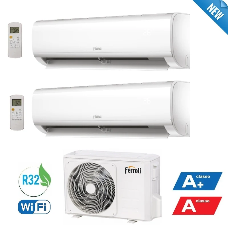 Condizionatore Climatizzatore Ferroli Dual Split Inverter Diamant M R32 Wi-Fi 7000+9000 Con 2CO9AA3F 14-2