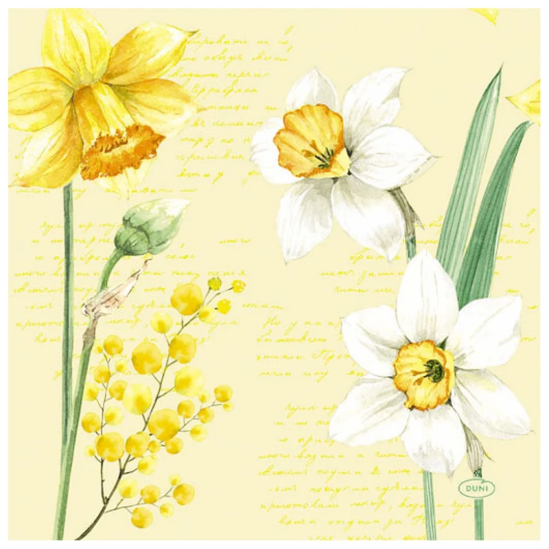 Tovagliolo cellulosa Bio 33 x 33 cm Narcisi 3 veli
