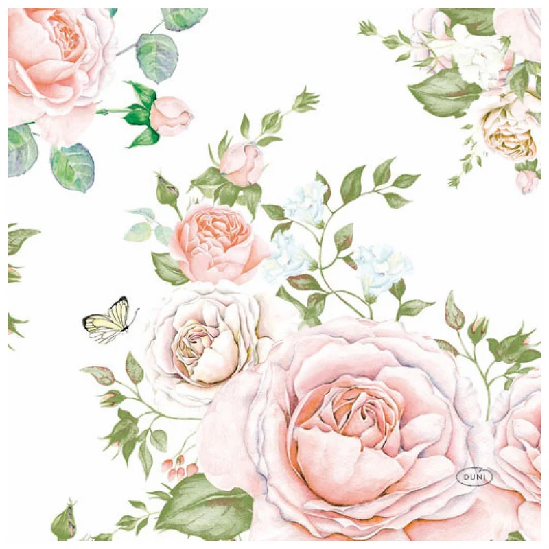 Tovagliolo cellulosa Bio 33 x 33 cm Rose 3 veli