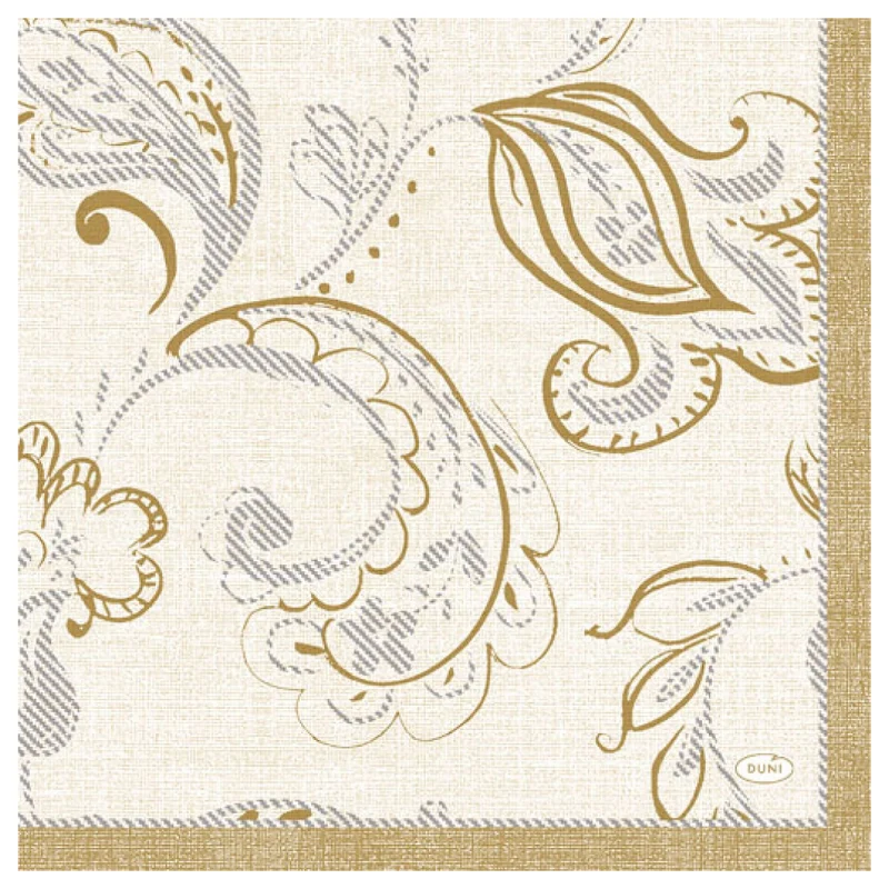 Tovagliolo cellulosa Bio 33 x 33 cm Crema e Oro 3 veli
