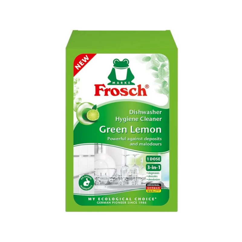 Frosch, detergente igienizzante per lavastoviglie al limone verde