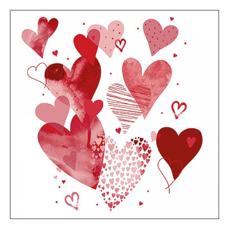 Tovagliolo fantasia 33 x 33 cm Con Amore 3 veli