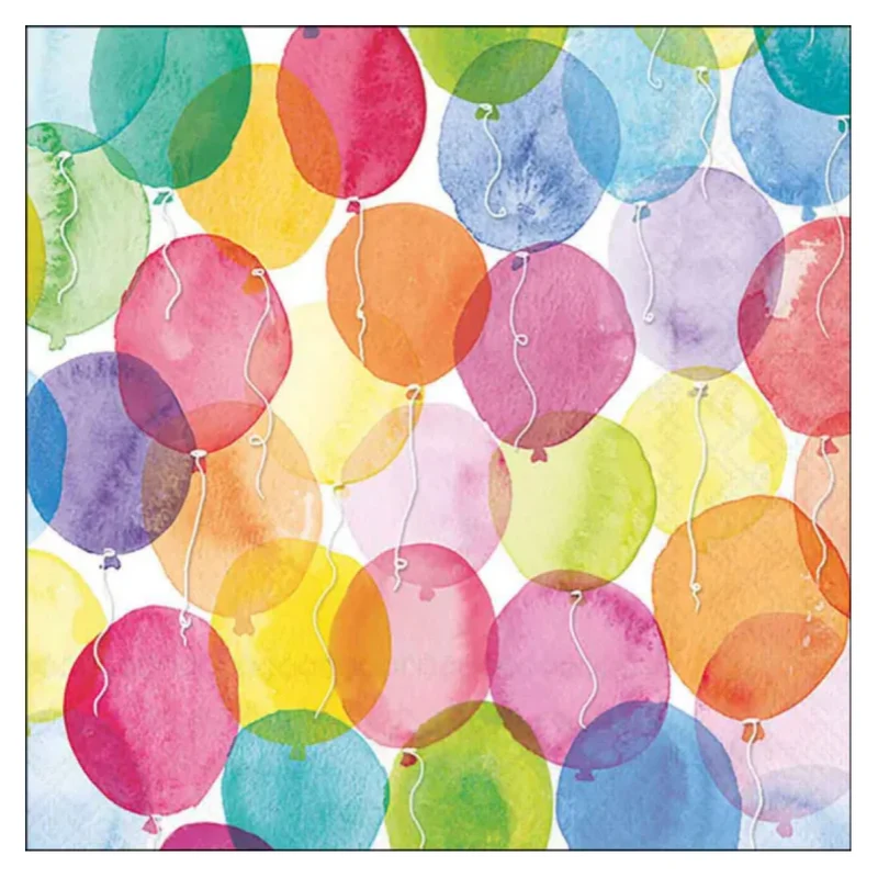 Tovagliolo fantasia 33 x 33 cm Palloncini colorati 3 veli
