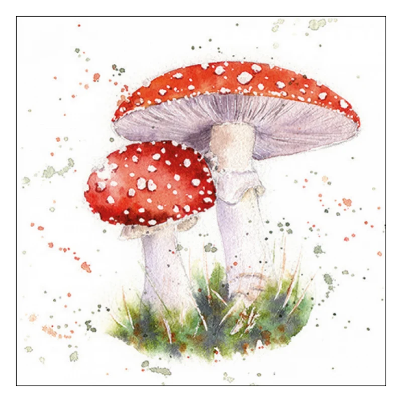 Tovagliolo fantasia 33 x 33 cm Funghi Amanita
