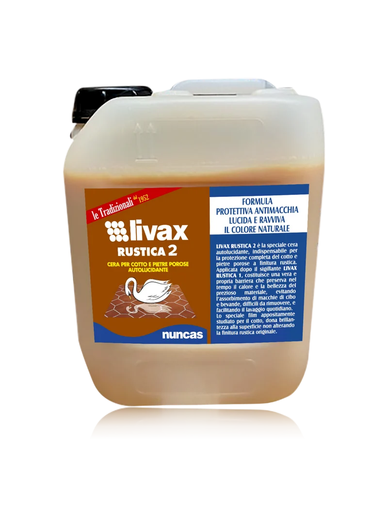 Livax Cera Autolucidante Rustica Pavimenti in Cotto e Mattoni Rustici - 5000ml