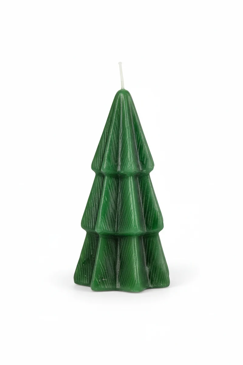 Candela Decorativa Abete Verde Brillante 74x145mm Large - Albero di Natale