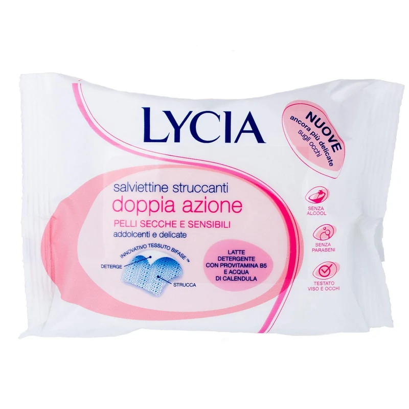 Lycia Salviettine Doppia Azione Pelle Secca - 20pz