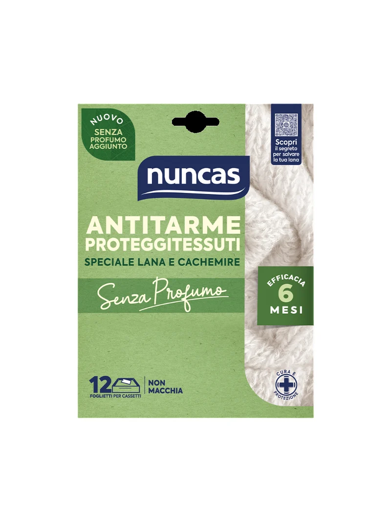 Antitarme proteggitessuti Foglietti Senza Profumo - 12 pezzi